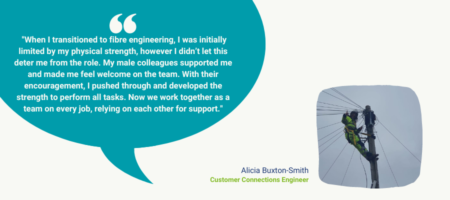 Alicia Buxton-Smith, Customer Connections Engineer International Womens Day quote