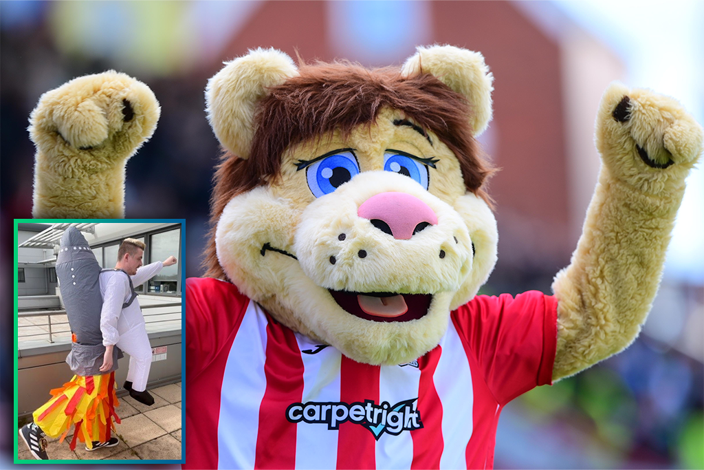 Exeter City football team's Lexi the Lioness mascot performer debuts at Devon County Show in new rocketman costume