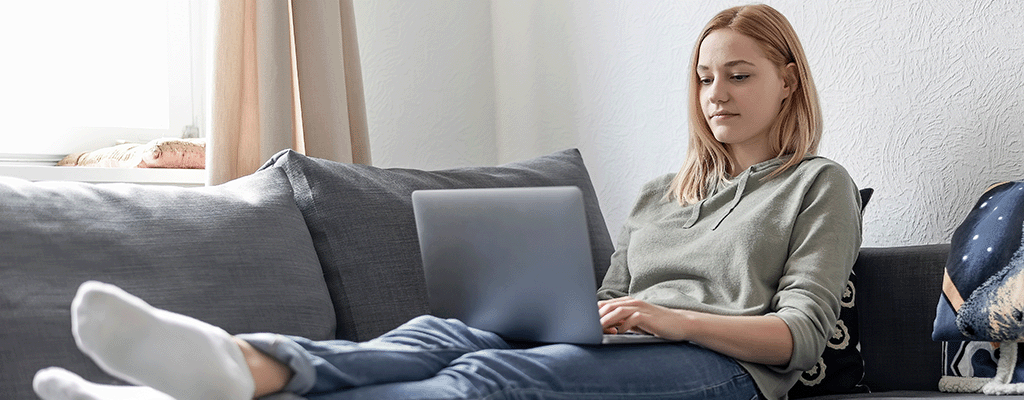 teenager streaming a film through wi-fi